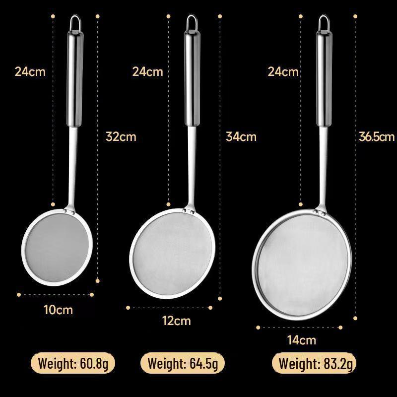 Ultra-Dense 304 Stainless Steel Foaming Spoon: Kitchen Grease Filter & Soy Milk Strainer