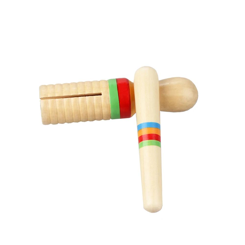 Single Ringing Drum Orff Musical Instruments Wooden Small Single-threaded Ring Percussion Cylinder Kids Gifts Educational Toys