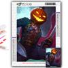 5D DIY Diamond Painting Cross Stitch Halloween Scary Pumpkin Head Man Diamond Embroidery Mosaic Wall Art Home Decoration