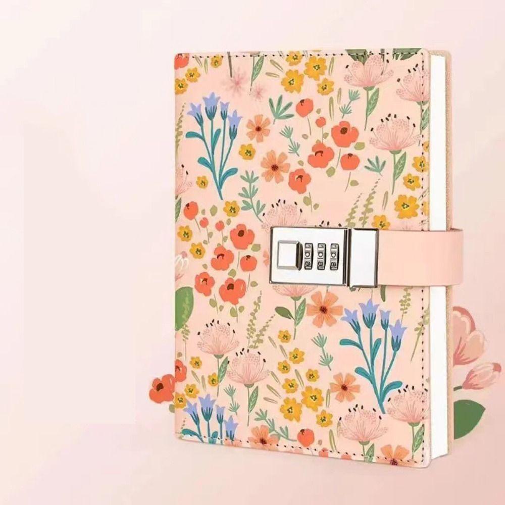 224 Pages B6 Notebook Thickened Printed Pattern Diary Book Protecting Secrets PU Leather Student Notepad Office School Supplies