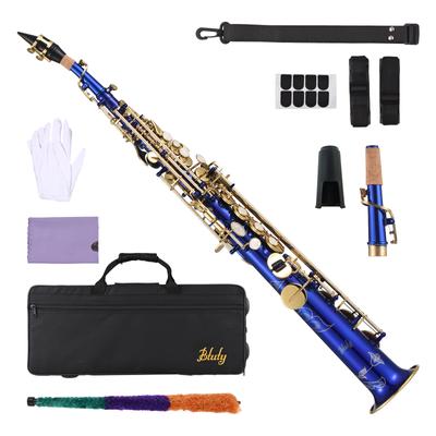 Btuty Brass Straight Soprano Sax Saxphone Bb B Flat Деревянный духовой инструмент для начинающих студентов