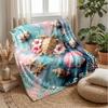 Oceanic Shell Paradise Theme blanket Lightweight Warm Flannel Blanket Decorative Throw Blanket for Home Decoration