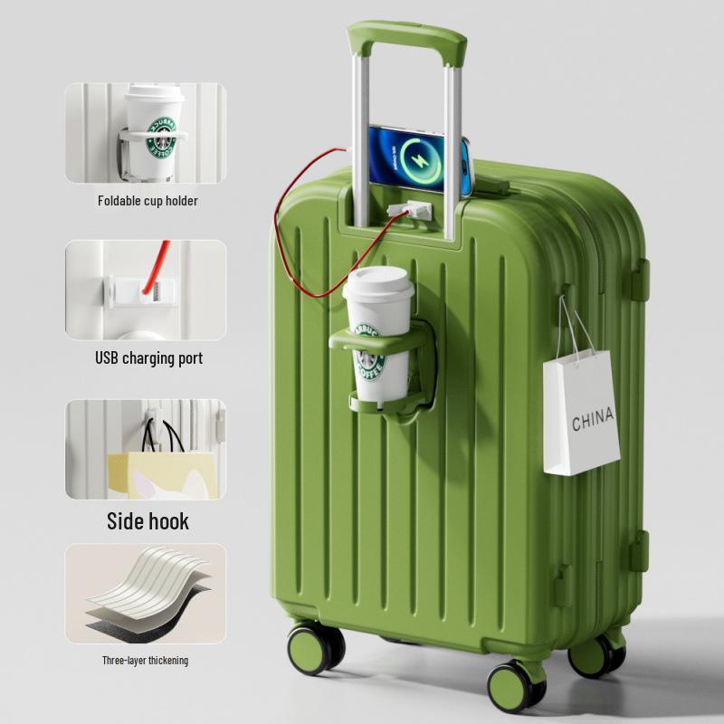 Прочный чемодан-тележка большой вместимости с кодовым замком и универсальными колесами