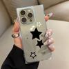 Прозрачный квадратный чехол-бампер для iPhone 16 ProMax 14 Pro Max 13 12 11 15 Plus, защита от окисления, с узором из пятиконечных звезд