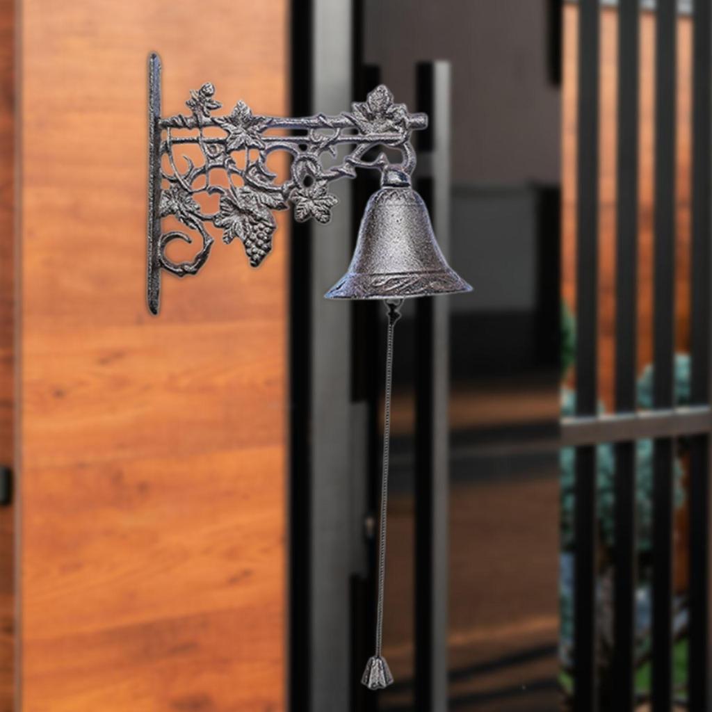 Dinner Bell Hand Vintage Style Home Wall Mounted Hanging Cast Iron Door Yard Entrance