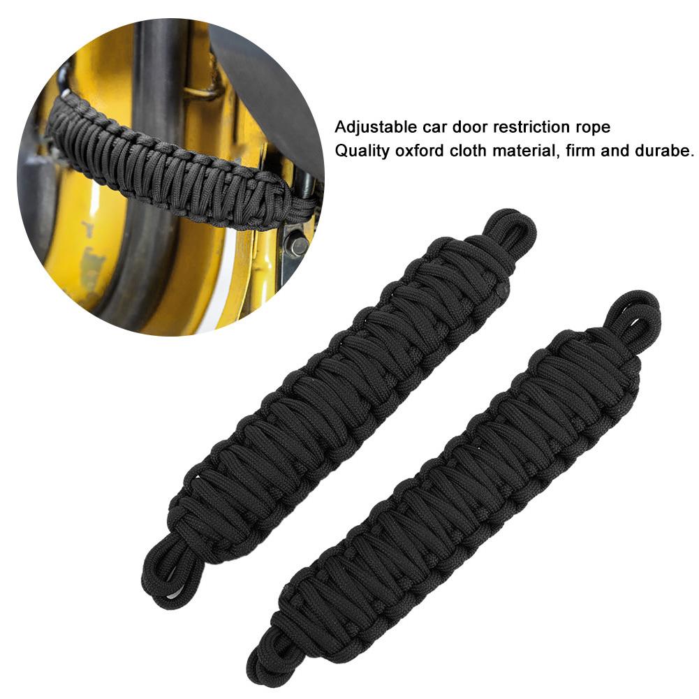 2pcs Car Door Restriction Rope Protection Limiting Strap Fits for Jeep Wrangler TJ 1997 2006Black