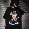 Men Clothing Anime T-shirt Demon Slayer Blade, Hashihira Innosuke Short Sleeve Hip Hop Japanese Street Style Oversized T Shirts