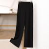 Женские шерстяные вязаные брюки широкие от бедра - Утягивающие, со средним швом, утолщенные, повседневные, длиной до пола для осени и зимы
