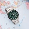 Casio EDIFICE Водонепроницаемые 100 метров Кварцевые Стальной Браслет Мужские Часы Зеленый Циферблат EFR-303DB-3A