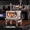 WELLHIKE Mini Woodstove Outdoor Camping Travel Camping Incense Burner Portable Folding Stove Tabletop Crafts Elk Candle Burner