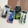 Anime Girl Art Scenery Clear Phone Case For Samsung Galaxy Z Flip 4 Case Thin High Hard PC Shell On For Galaxy Z Flip 3 5G Cover