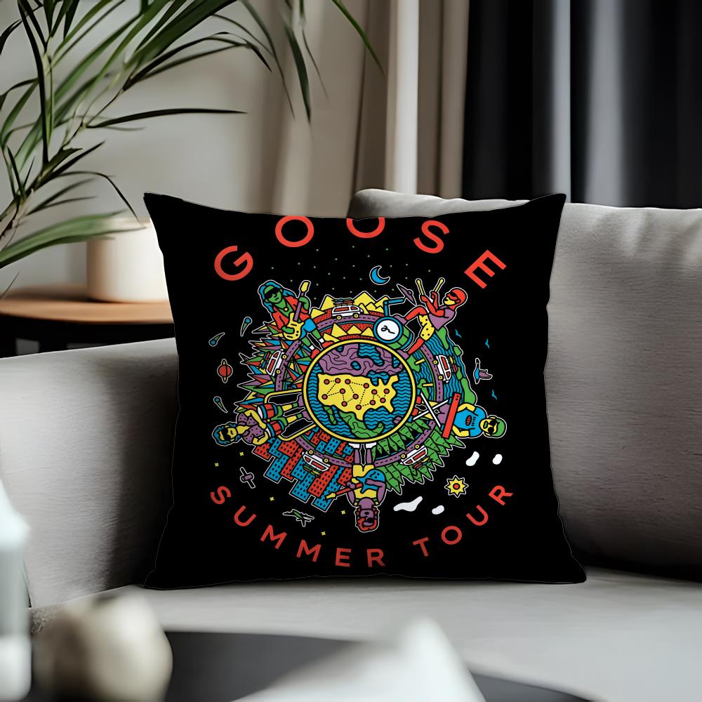 Fashion Ggeeseead Cushion Cover Antidustmite Pillowcase Invisible Zipper Silky Short Plush Sofa Cushion Cover