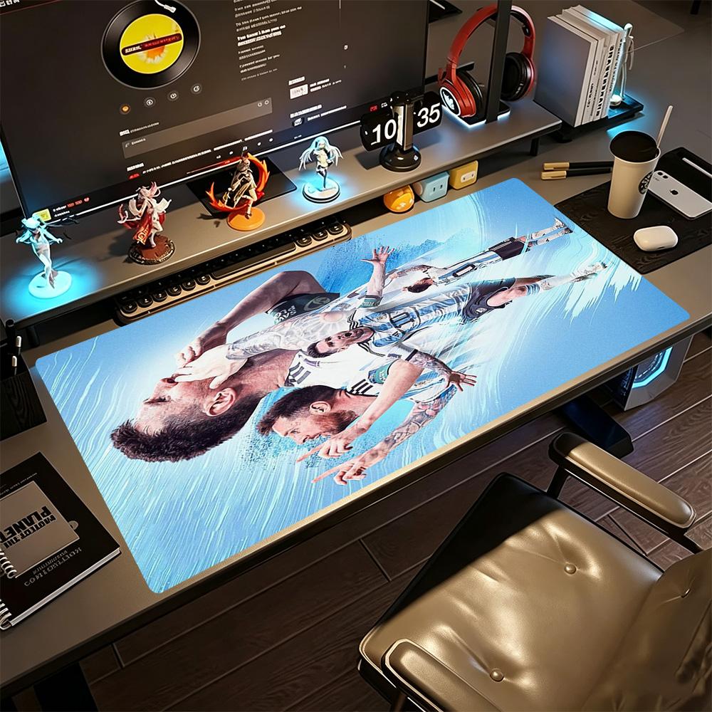 Football Messi Gaming Mouse Pad Keyboard Mat HD Print Desk Pad Non-Slip Rubber Bottom Office Desk Accessory