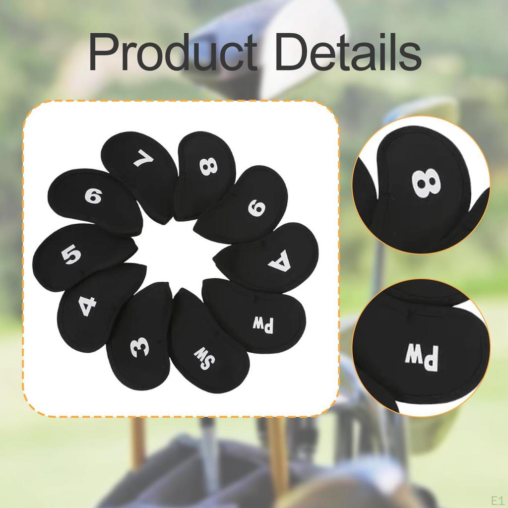 10 неопреновых чехлов для головок гольф-клубов, универсальный размер