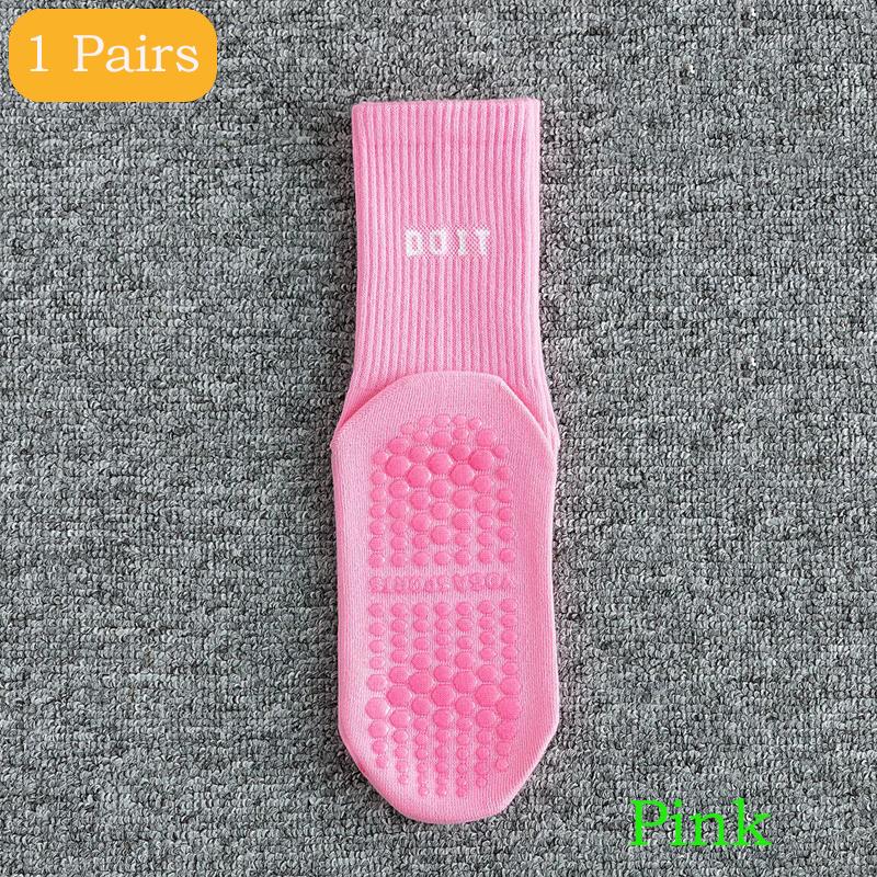 2 пары спортивных носков, хлопковые носки до середины голени для йоги, однотонные, полосатые, дышащие, нескользящие, для занятий фитнесом в помещении, для танцев в спортзале, пилатеса