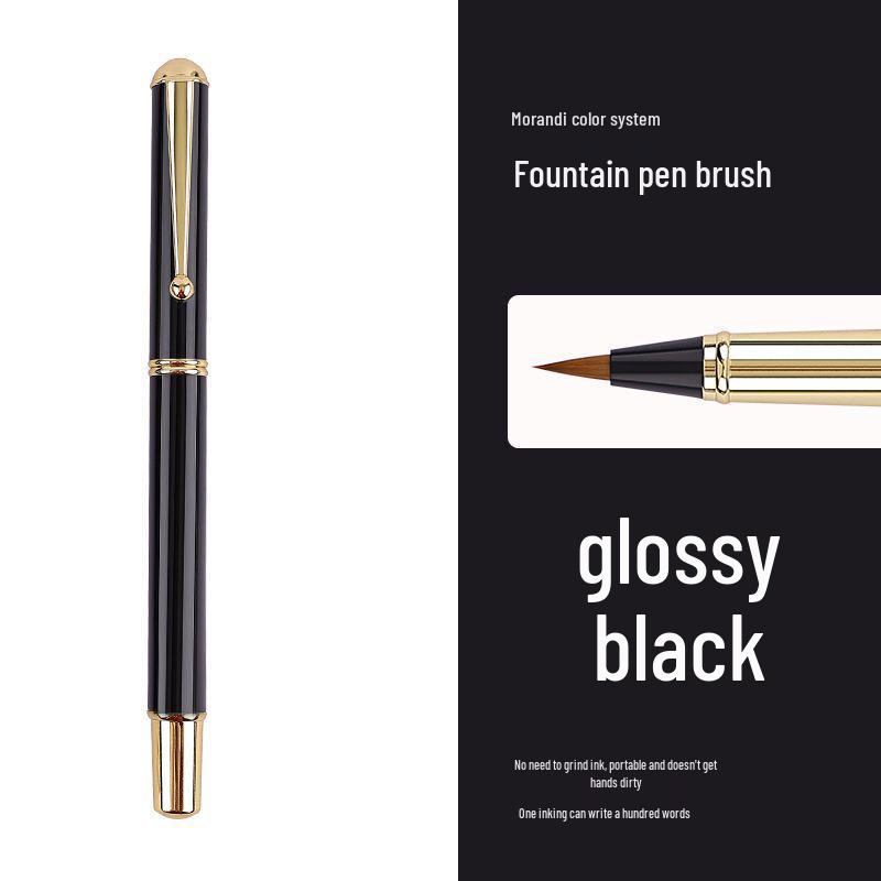 Shanglin Fu Ultra-Fine Soft-Bristle Calligraphy Sheets with Pure Wolf Hair for Small-Script Calligraphy, Ink-Absorbing, Portable, and Elegant Pen.