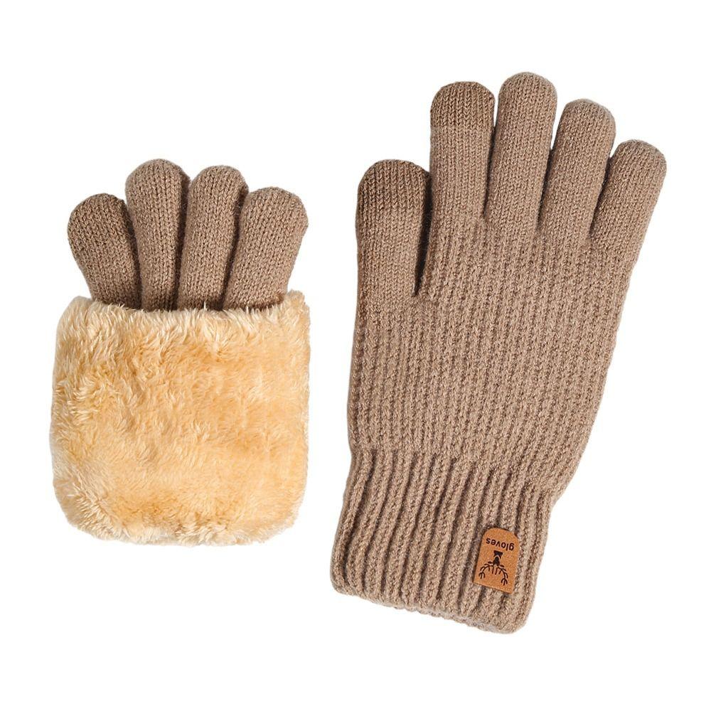 Warm Touch Screen Gloves Plush Lining Wool Gloves Fashion Cycling Gloves for Men Women