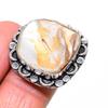 Натуральный жемчуг Бива Драгоценный камень Серебро 925 пробы Ювелирное кольцо Размер 8 p1A21