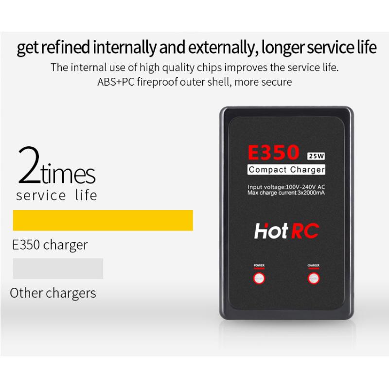 1 шт. HotRC E350 Pro 7,4 В/11,1 В Lipo зарядное устройство 2s 3s Зарядное устройство для аккумуляторов 25 Вт 2000 мА для RC