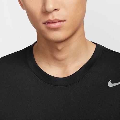 Nike Мужская черная футболка с коротким рукавом и логотипом, быстросохнущая