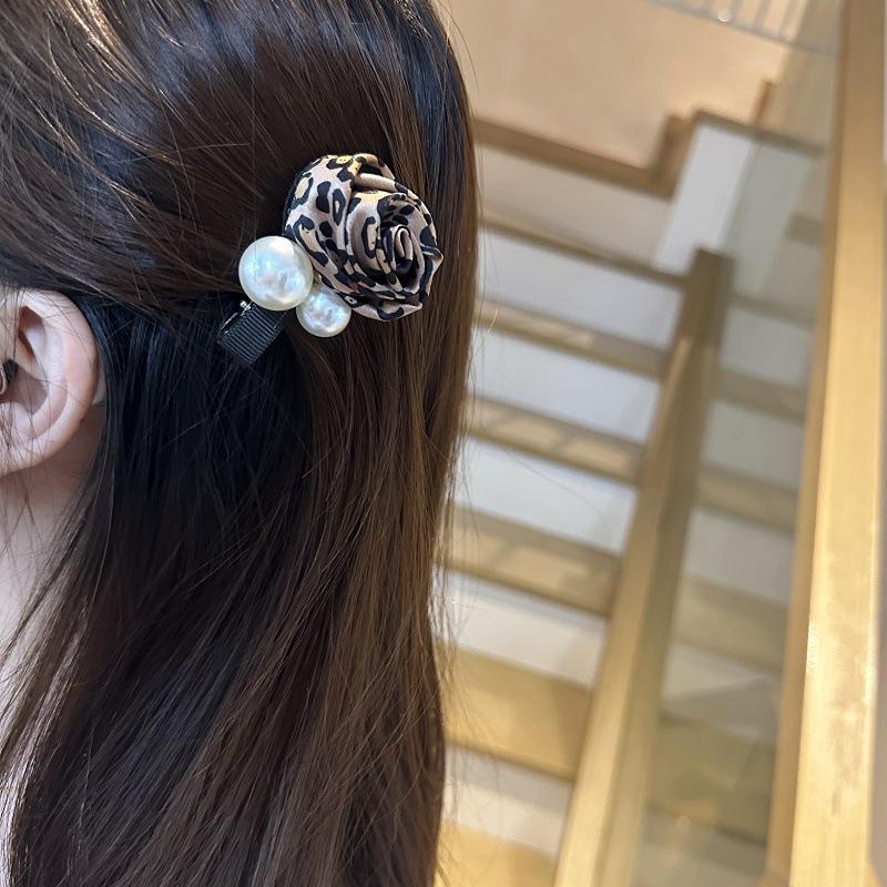 Корейские ретро-аксессуары для волос с леопардовым принтом: Высококачественный бант, ромбовидная заколка, повязка на голову и зажим для волос
