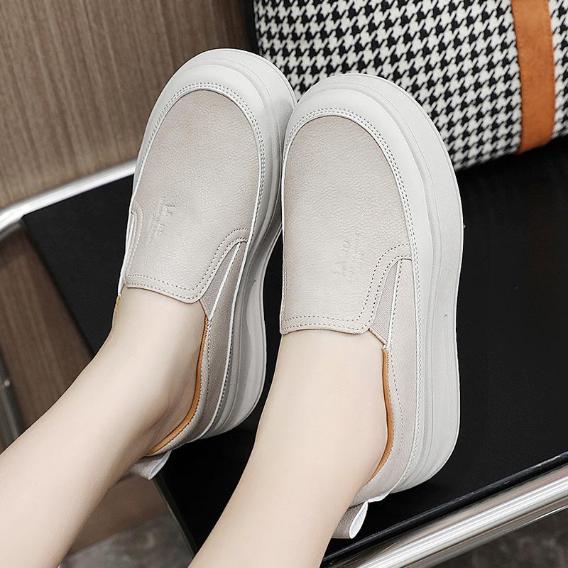 Rd1901 Новые белые туфли, женские весенне-летние туфли с поднятой подошвой, универсальные однослойные туфли, износостойкие повседневные туфли