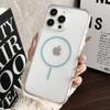 For iPhone 16 Pro Max Magnetic Case Acrylic TPU Clear Phone Back Cover