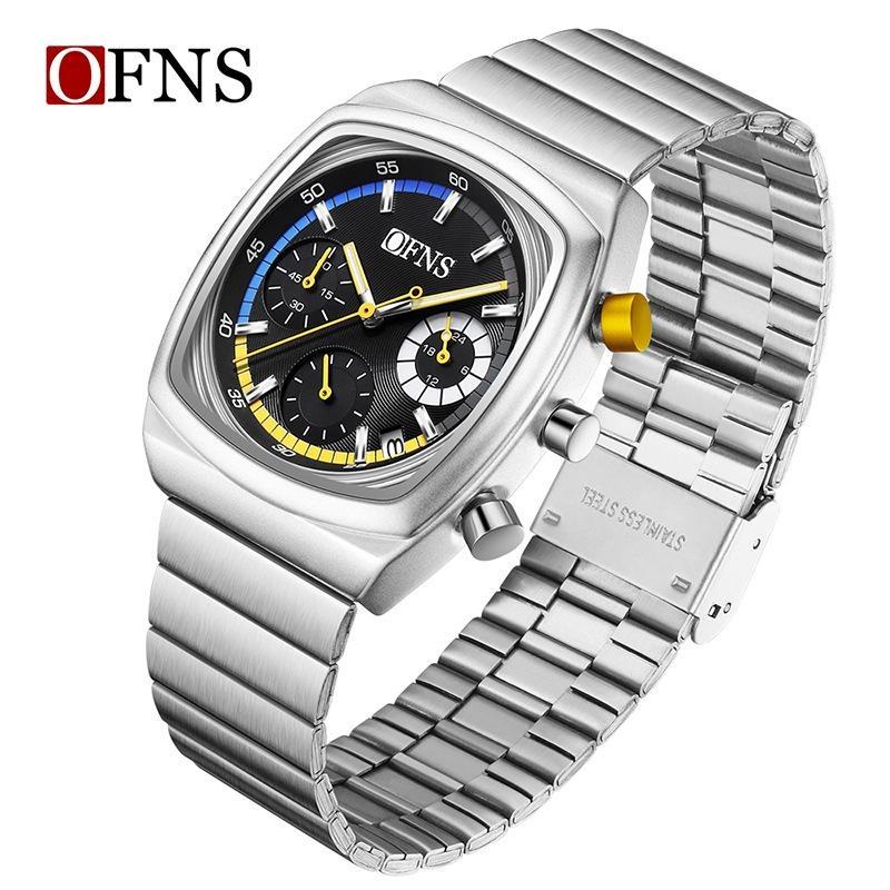 Модные мужские наручные часы Хронограф Дата Водонепроницаемые Светящиеся Мужские Часы Нержавеющая Сталь Роскошные Кварцевые Мужские Часы
