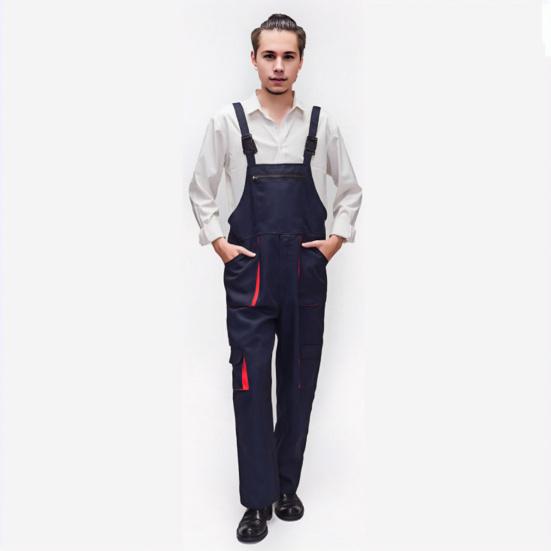 Рабочий комбинезон с нагрудниками, комбинезон с регулируемыми бретелями и карманами, однотонный комбинезон с широкими штанинами, рабочая униформа с несколькими карманами