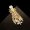 Женская мода, винтажный стиль, жемчужный цветок, броши для женщин, роскошный золотой цвет, брошь из сплава с кисточками, булавки