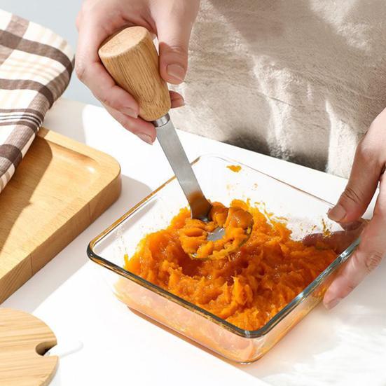 Машинка для картофеля из нержавеющей стали, деревянная длинная ручка, пищевой многофункциональный ручной инструмент для измельчения моркови и овощей, кухонные гаджеты