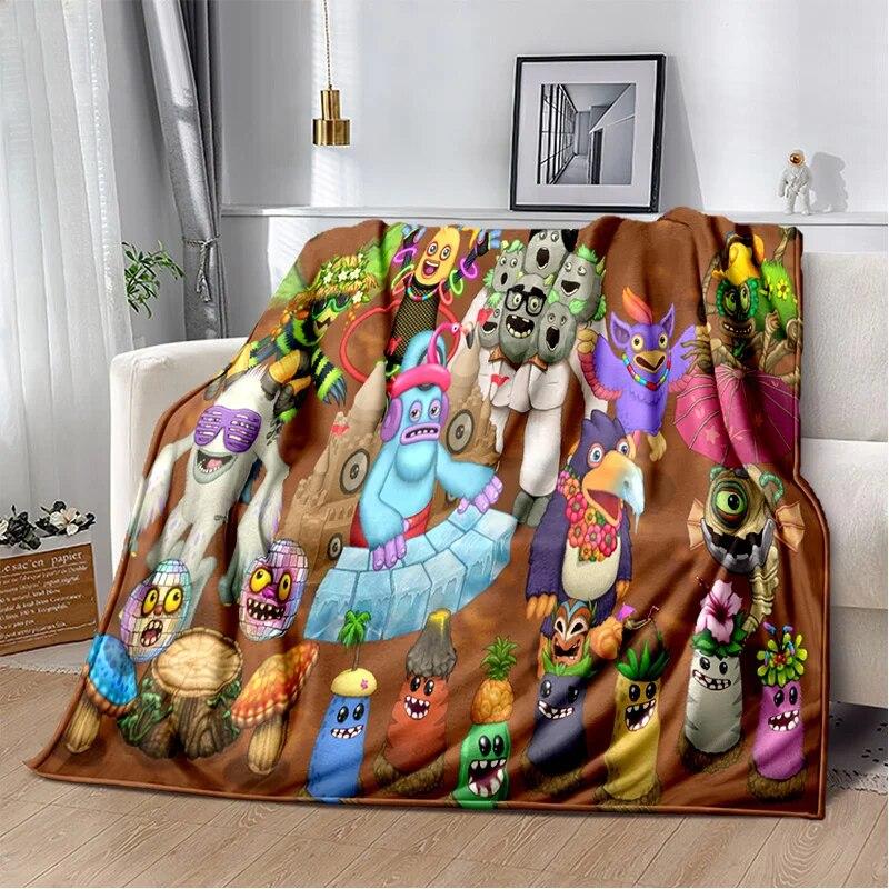 Мягкое плюшевое одеяло «Мои поющие монстры», видеоигра, фланелевое одеяло для гостиной, спальни, кровати, дивана, пикника
