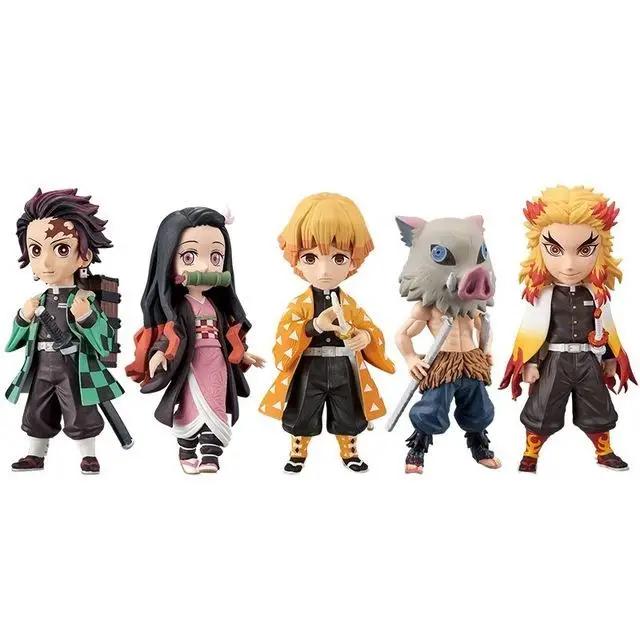 5Pcs/Set Anime Demon Slayer Action Figure Toys Kids Cartoon PVC Kamado Tanjirou Kamado Nezuko Model Doll Toy Gift For Children