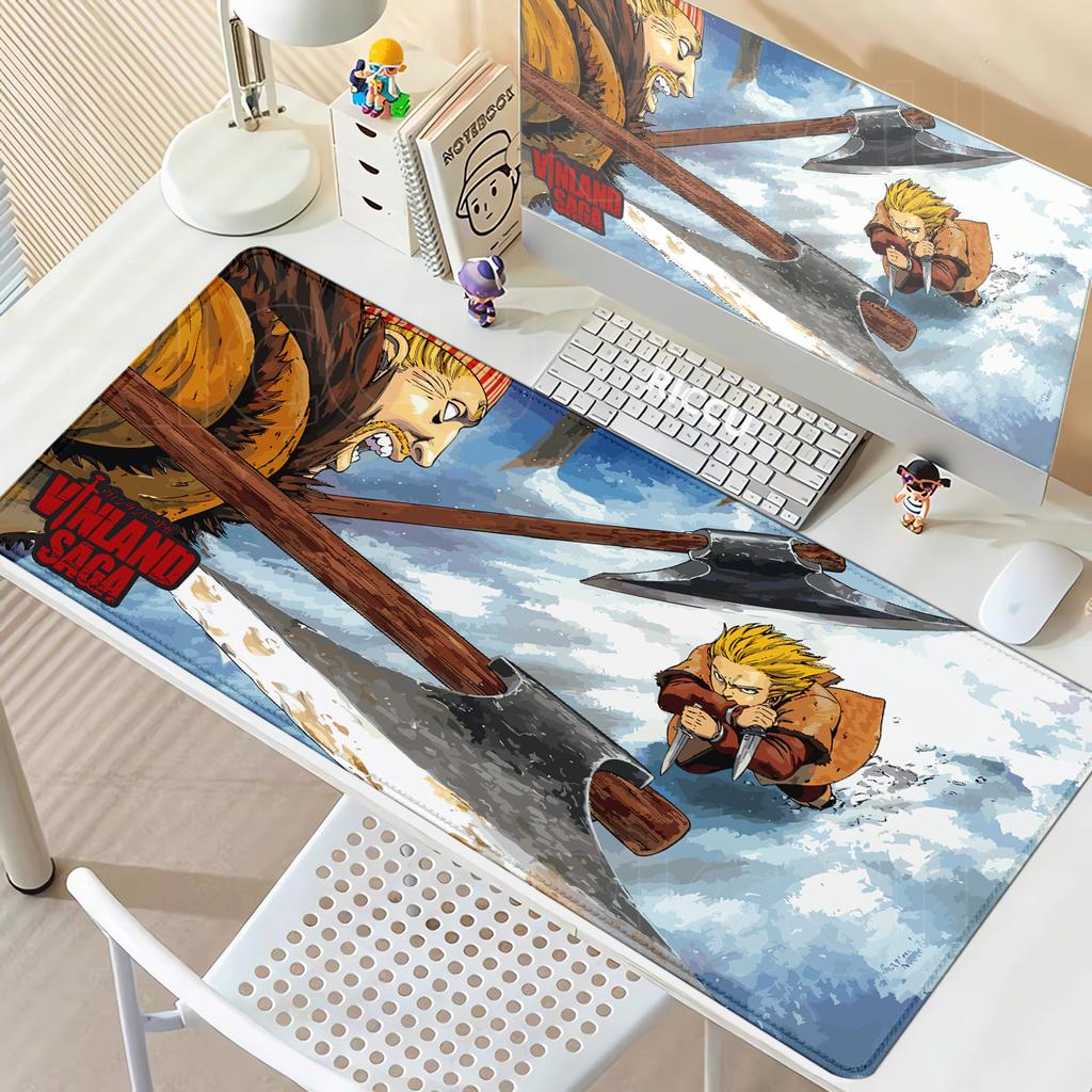 Gamer Esports Computer Mousepad Vinland Saga Mouse Pad Mechanical Keyboard Antislip Rubber Mausepad PC Cabinet Extended Mats