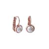 E417 6mm Austrian Pearl Rose Gold Earrings