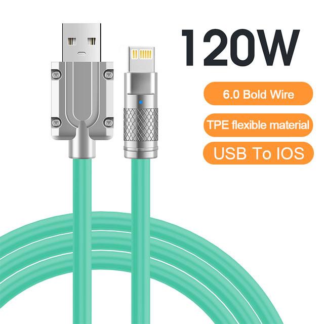 120 Вт 6A сверхбыстрая зарядка USB C жидкий силиконовый кабель для iPhone 14 15 Samsung Xiaomi быстрое зарядное устройство Type-C кабель для передачи данных