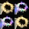 New Adjustable Wreath For Children Adults Luminous Angel Goose Feather Wreath Feather Flash Headdress Holiday Wedding Gift