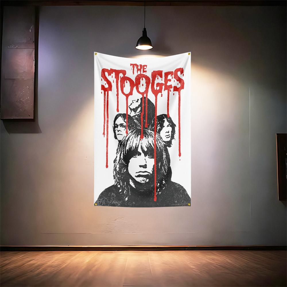 Rock Music Flag 3x5ft For The Stooges Fans Banner Hd Print Brass Grommet Garage Bedroom Living Room Dorm Wall Decor Tapestry