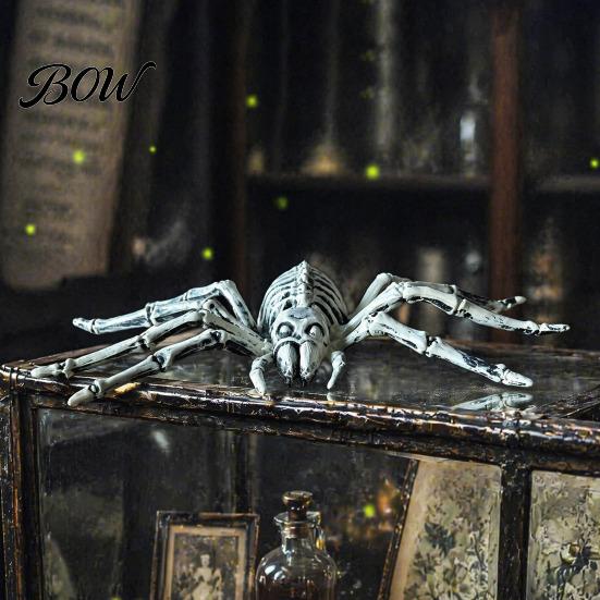 Hard Plastic Skeleton Set Halloween Animal Figurine, Realistic Crow Rat Scorpion Bone Props for Haunted Reusable Party Supplies House, Skull