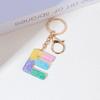 Resin Rainbow Color English Letter Fringed Keychain, Creative High-End Crystal Drop Glue Pendant Jewelry Pendant