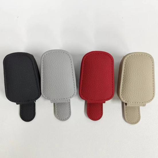 Universal Car Visor Clip Faux Leather Magnetic Eyeglass Holder for Sunglasses Reading Glasses Convenient Eyeglasses Hanger