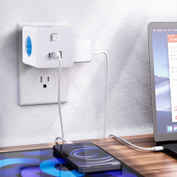 Стандартный концентратор с несколькими настенными розетками 6 в 1, тройники с 2 портами USB, портом PD, 3 розетками переменного тока и выключателем питания, адаптер питания 2500 Вт для домашнего офиса, путешествий