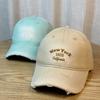 Spring and summer new versatile wide-brimmed baseball cap for women, casual and fashionable distressed duckbill cap that makes the face look smaller