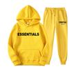 Mens Womens Hooded Sweatshirt Set Winter Warm Fleece Lined Casual Sportswear Tracksuit Two Piece Outfit
