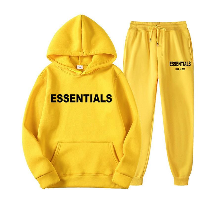 Mens Womens Hooded Sweatshirt Set Winter Warm Fleece Lined Casual Sportswear Tracksuit Two Piece Outfit