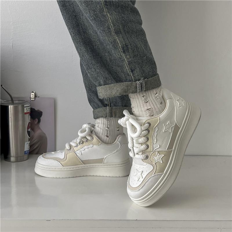 Модные повседневные женские кроссовки смешанных цветов с круглым носком на шнуровке, повседневные, увеличивающие рост, для студентов, бегущих на вулканизированной платформе