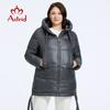 Women's Winter Jacket 2025 Plus Size Bio Down Jackets Hooded Quilted Coat Women Parka Female Clothing Split Hem Lacing AR-7605