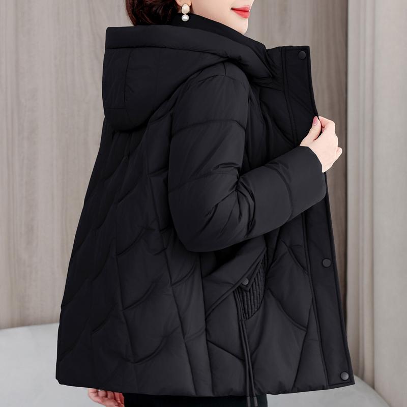 Женское модное пальто больших размеров L-5XL, зимние куртки с капюшоном, свободные, толстые, теплые, парки для женщин среднего возраста