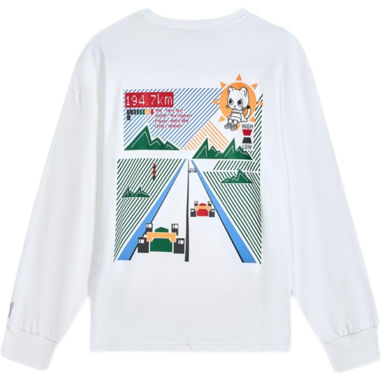 Puma Neko-San Свободного кроя пуловер с круглым вырезом футболка с длинным рукавом унисекс топы 635050-02