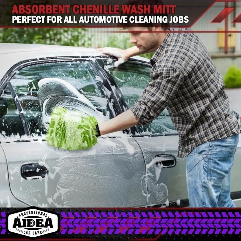Car Cleaning Microfiber, 1/2-piece Set - Scratch Free and Lint Free, High-quality Lint Microfiber Car Wash Gloves - Green
